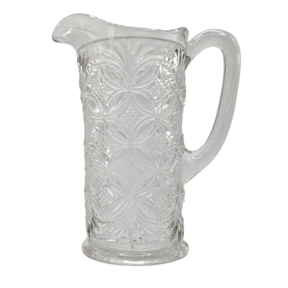 Vintage Pressed Glass Small Pitcher Daisy & Diamond Pattern EAPG Style 5.5” - Picture 1 of 7